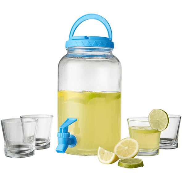 Set dispenser bevande con 5 pezzi